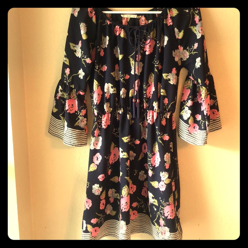Le Lis Floral Boho Dress with Bell Sleeves